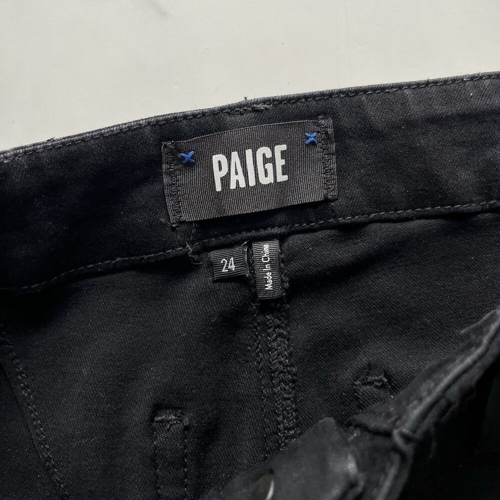 Paige Mayslie Cropped Coated Jogger $259 Black Fog Luxe Size 24 Minimalist - Picture 3 of 12